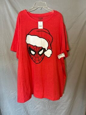 NWT Marvel Spider-Man Red Christmas Tee Size XXL